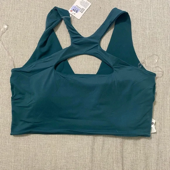 Lululemon Bend This Scoop reversible bra too. L/XL Teal Sleeveless Women's Top - Picture 6 of 15